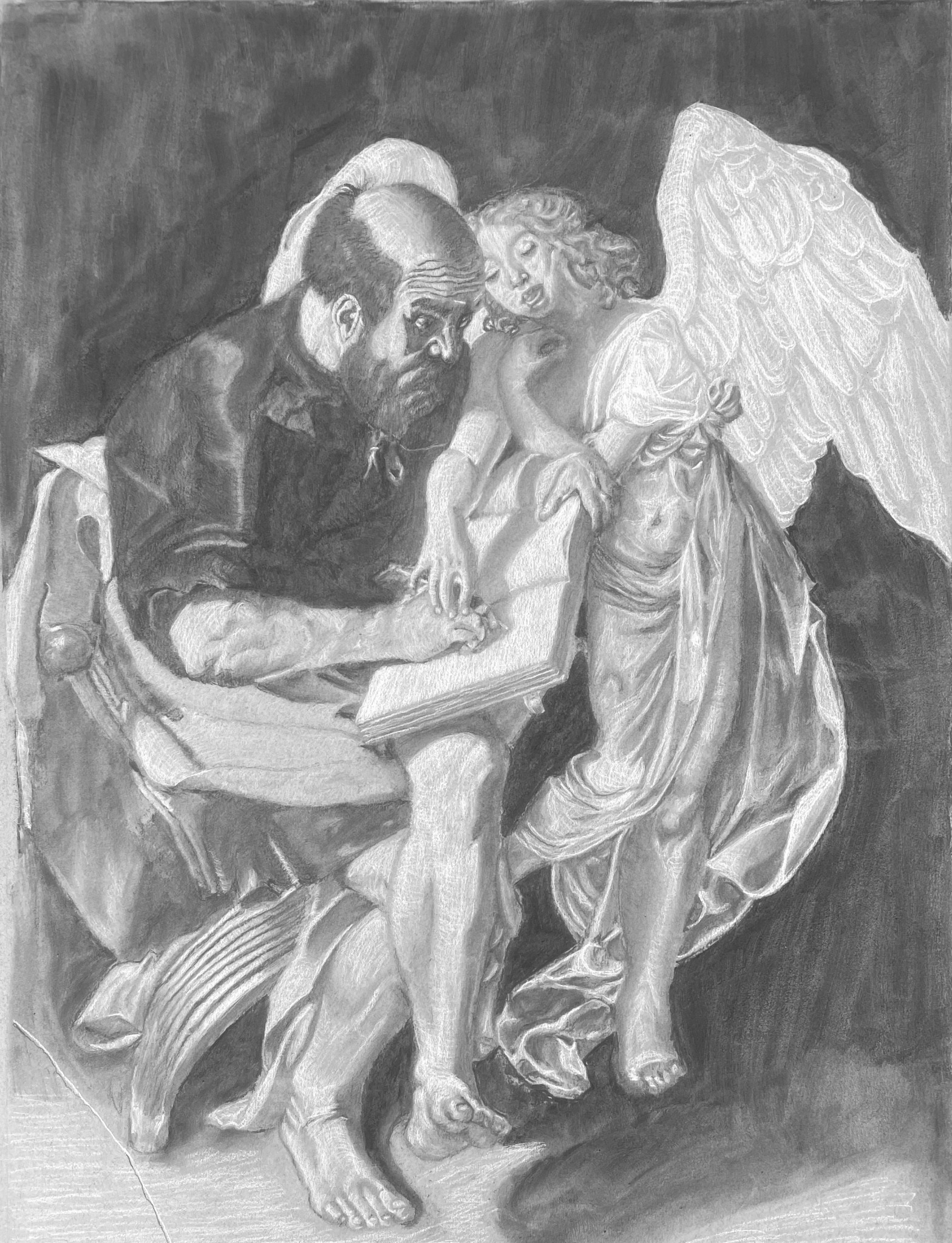 St. Matthew and the Angel Caravaggio Study