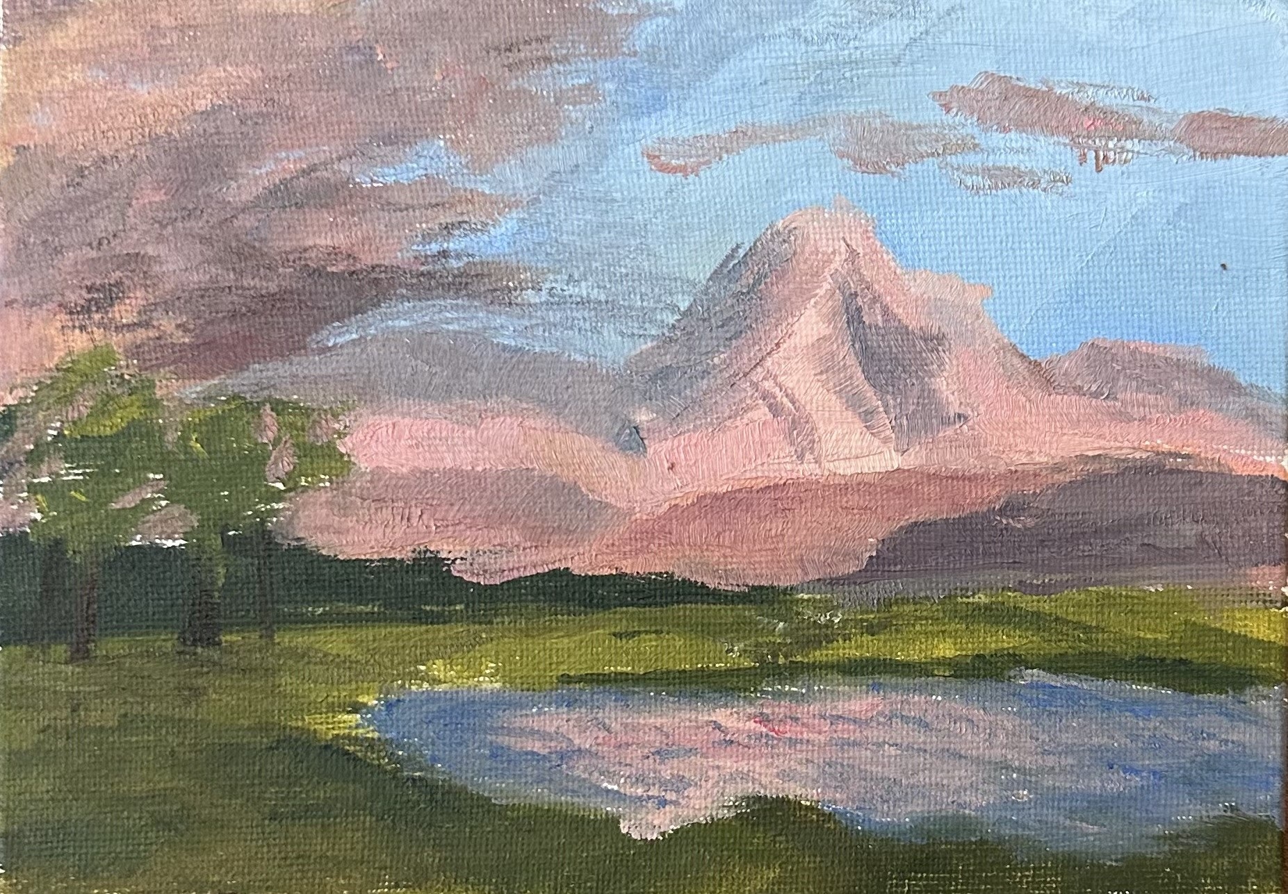 Mountain at Dusk Study